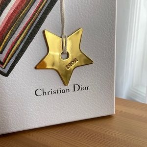 Christian Dior Gold Tone Star Pendant Keychain